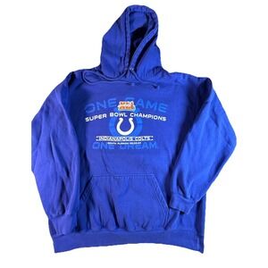 Indianapolis Colts Super Bowl XLI Champions Hoodie XL Classic Alstyle Blue 2007